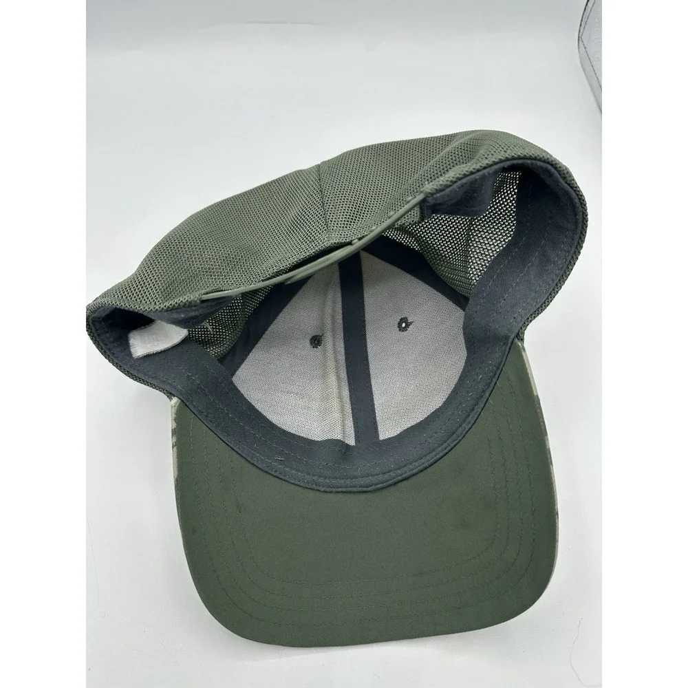 Under Armour Camo Mesh Back Snapback Hat Green Tan Hunting Trucker Cap